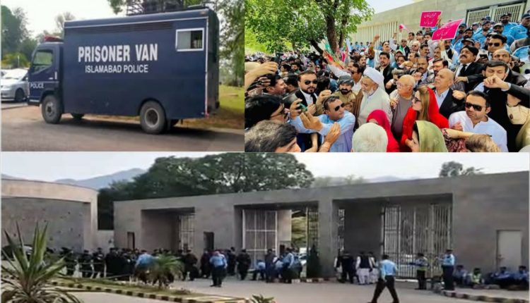 تحریک انصاف کی عدلیہ سے اظہاریکجہتی روکنے کےلئےپولیس قیدی وینز لے کرہائی کورٹ پہنچ گئی